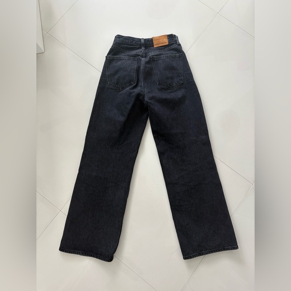 Denim Forum Aritzia Black Farrah Jeans High-Rise Wide-Leg, Size 27, LIKE NEW - Picture 3 of 4